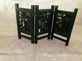 Dollhouse Screen Vintage Asian Style Room Divider Miniature 3 Panel