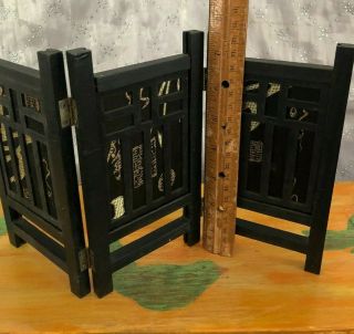 DOLLHOUSE SCREEN VINTAGE ASIAN STYLE ROOM DIVIDER MINIATURE 3 PANEL 2