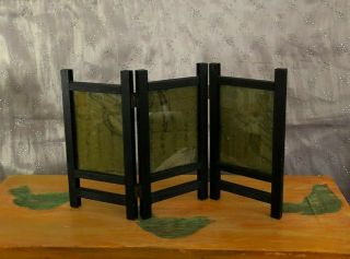 DOLLHOUSE SCREEN VINTAGE ASIAN STYLE ROOM DIVIDER MINIATURE 3 PANEL 3