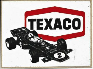 Rare Vintage Complete,  Backing Texaco Jps Racing Sticker F1 1970 