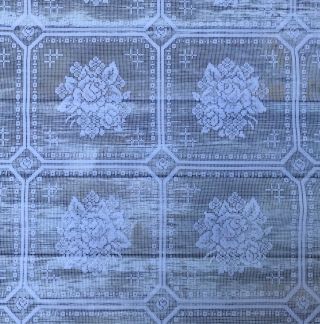 Vintage Shower Curtain Lace Fabric White Roses 64 