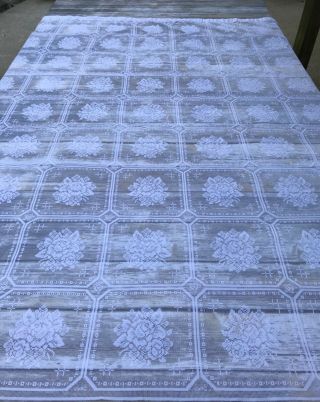 Vintage Shower Curtain Lace Fabric White Roses 64 