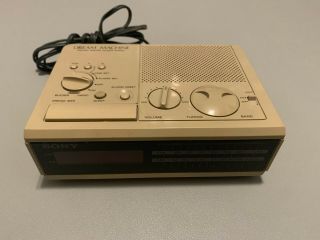 Vintage Sony Icf - C2w Dream Machine Am/fm Alarm Clock Radio -
