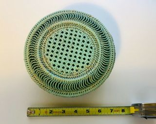 Vintage Round Woven Cane/Rattan Storage Basket with Lid 2