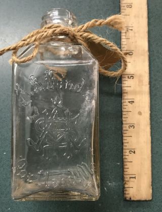 Vintage A.  S.  Hind Clear Embossed Glass Bottle Portland Me,  6.  5 " Tall -