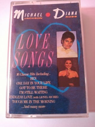Michael Jackson & Diana Ross - Love Songs (1987) Cassette Tape Rare P&p