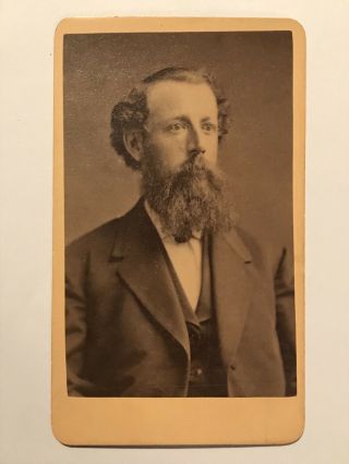 Antique Lynn Massachusetts Hairy Man Civil War Era Cdv Photo