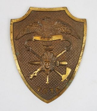 Rare Antique Masonic Brass Plaque Improved Order Of Red Men Redmen Tote