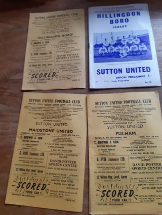 Sutton Fc - 21 X Rare Football Programme 1967 Through 1970 Home & Away