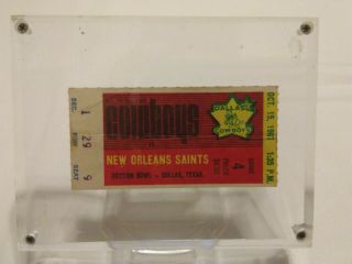 Vintage 1967 Nfl Dallas Cowboys Vs Orleans Saints Ticket Stub Rare Item