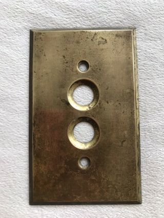 Antique Brass Push Button Light Switch Plate Cover Old