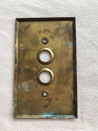 Antique BRASS Push Button Light Switch Plate COVER OLD 2