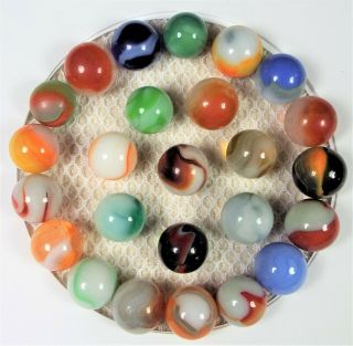 25 Antique Collectible Marbles Over 80 Years Old Family Hand Me Down - 1575 - 5