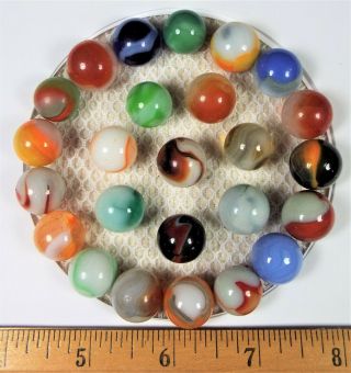 25 Antique Collectible Marbles Over 80 Years Old Family Hand Me Down - 1575 - 5 2