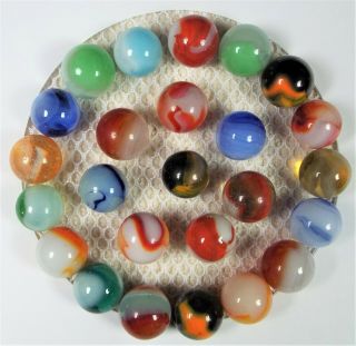 25 Antique Collectible Marbles Over 80 Years Old Family Hand Me Down - 1575 - 6