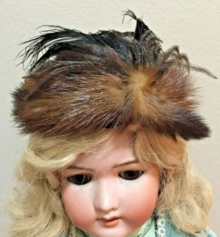 Mink Hat,  For Antique French,  German,  Or Modern Doll