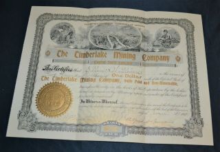 The Timberlake Mining Company 1909 Antique Stock Certificate