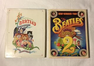 The Beatles Illustrated Lyrics Book 1 & 2 - Rare Hardcover 1st American Editions