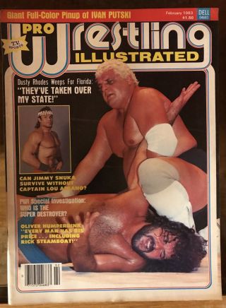 Pro Wrestling Illustrated February 1983 Dusty Rhodes Wwe Wwf Nwa Awa Wcw Rare Vg