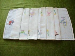 Vintage Table Runner - Hand Embroidered Crinolines,  Flowers