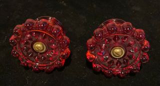 Vintage Red Glass Drawer Cabinet Pull Knob With