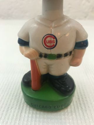 Very Rare 1970 ' s Chicago Cubs Hard Plastic Boy Face Green Base Bobblehead 2