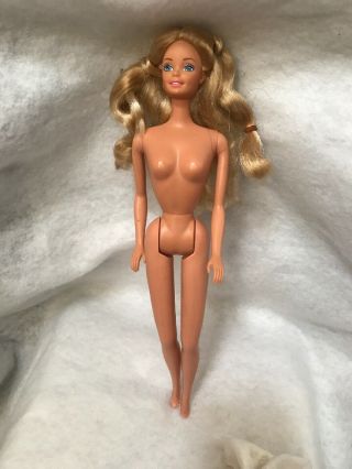 Vintage Barbie Doll 1966 Mattel Blonde Blue Eyes With Pigtails