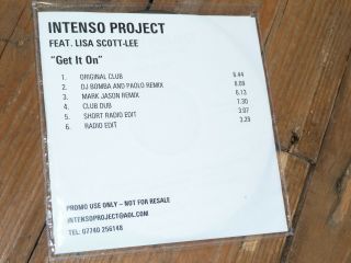 Lisa Scott Lee Intenso Project Get It On Uk Promo Cd Steps 6 Mixes Remixes Rare
