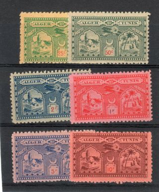 Alger Tunis Rare 1928 Air Mail Set 0f Six Values - - From Gb Stamp Seller