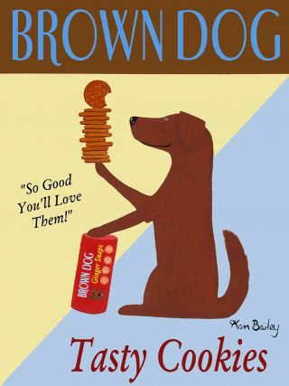 Brown Dog Cookies - Premium Canvas Limited Edition By Ken Bailey