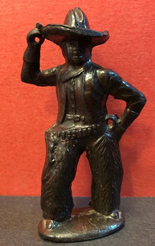 Barclay Manoil Lasso Cowboy Figure Vintage Antique Cast Iron? Bronze Finish