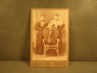 Victorian Antique Cabinet Card Photo Of Family With Children Kids