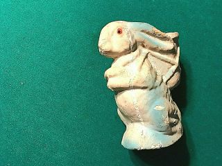 Antique Vintage German Paper Mache Easter Bunny Rabbit Candy Container With Bask