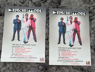 2x Depeche Mode 2013 Promo Tour Flyer - Rare Live Dave Gahan Concert Poster A5