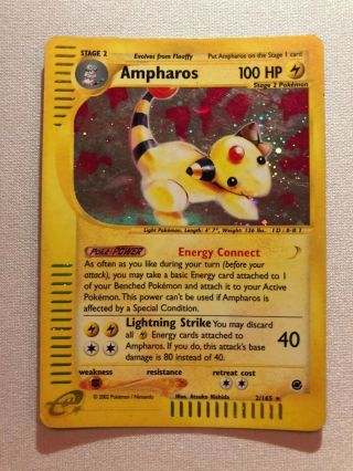 Ampharos 2/165 Holo Rare Expedition Pokemon Card Near