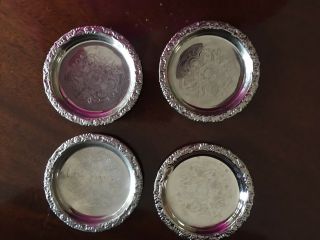 Set Of 4 Silverplate 3 " Butter Pats In.