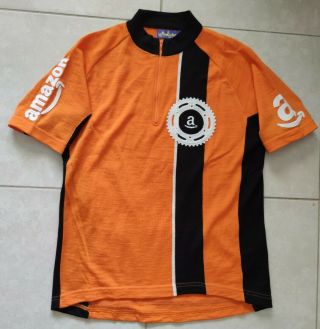 Woolistic Amazon Orange Wool Cycling Jersey Merino Sewn Logos Bike Rare Sz Xl