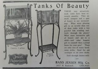 Vintage Antique Aquarium Fishbowl Jewel Chicago Manufacturing 20s Print Ad