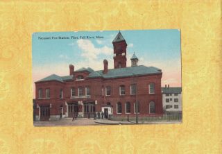 Ma Fall River 1912 Antique Postcard Pocasset Fire Station Flint To Sommerville