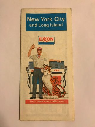 Rare Vintage Exxon Road Map Of York City And Long Island Road Atlas/map.