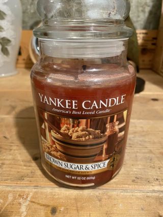 Yankee Candle 22 Oz.  Brown Sugar & Spice,  Rare,  Retired,  Hard To Find