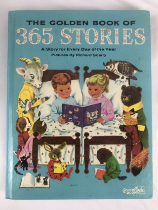 Vintage Richard Scarry The Golden Book Of 365 Stories Hardcover 1981