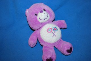 11 " Share Bear Care Bears Plush (2004) Purple Lollipops Toy Play Along Rattle