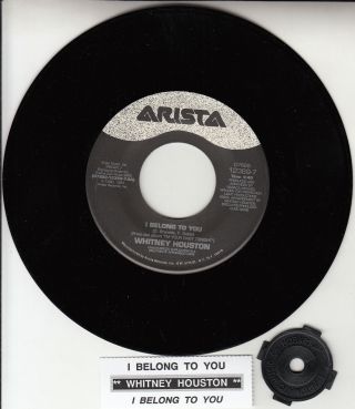 Whitney Houston I Belong To You 7 " 45 Rpm Record,  Juke Box Title Strip Rare