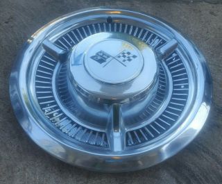 (1) Vintage Rare Oem 1958 58 Chevrolet Chevy 14 " Hubcap Wheel Cover W/ Clips 0a