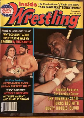 Inside Wrestling February 1984 Dusty Rhodes Wwe Wwf Nwa Wcw Awa Rare Oop Vg Aew