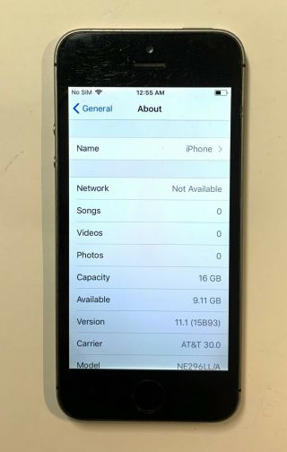 Apple iPhone 5s - 16GB - Space Gray (AT&T) A1533 GSM Good iOS11 Rare 11.  1 2