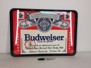 Rare Vintage Budweiser Clock Sign Man Cave Bar Retro Beer Anheuser Busch