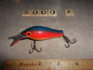 T5000 F Vintage Large Wooden Bomberette Fishing Lure Great Color