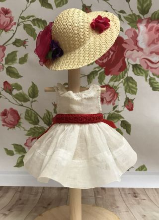 Vintage Dress And Hat For Ginny Wendy Muffie Ginger 8” Dolls